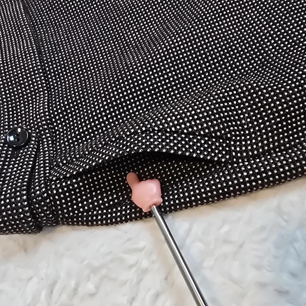 Ann Taylor 100% Virgin Wool Women's Brown&Tan Houndstooth Patterned Skirt Size 2 - Picture 3 of 9